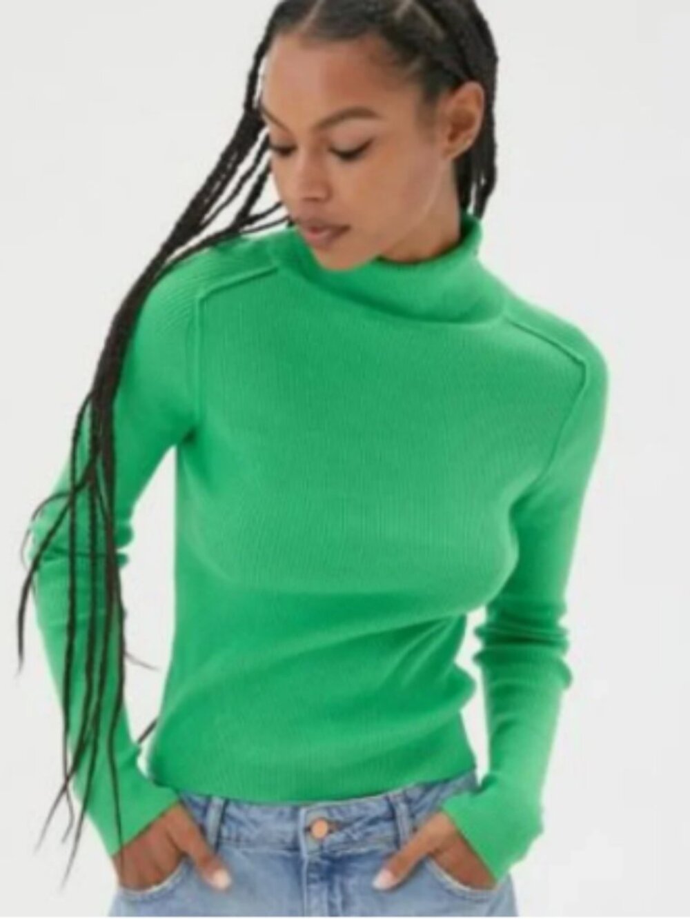 Urban Outfitters Daydream Baby Rib Turtleneck Green Sweater Size S